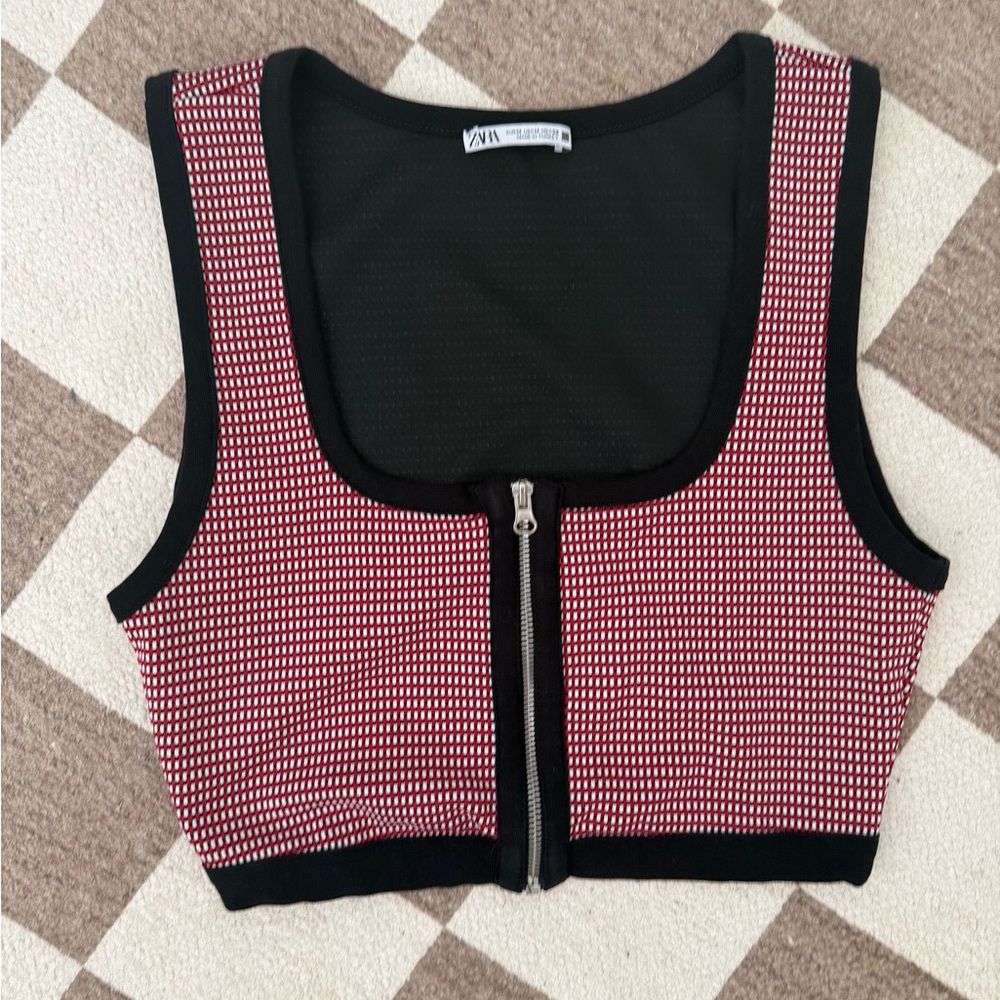Zara zip up crop top | size M